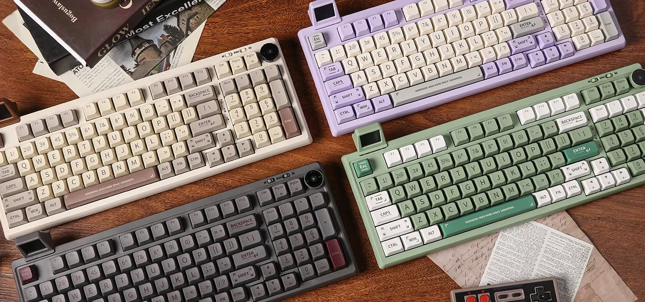 Epomaker RT100 Gen 2: Keyboard Mechanical Berlayar TV Retro